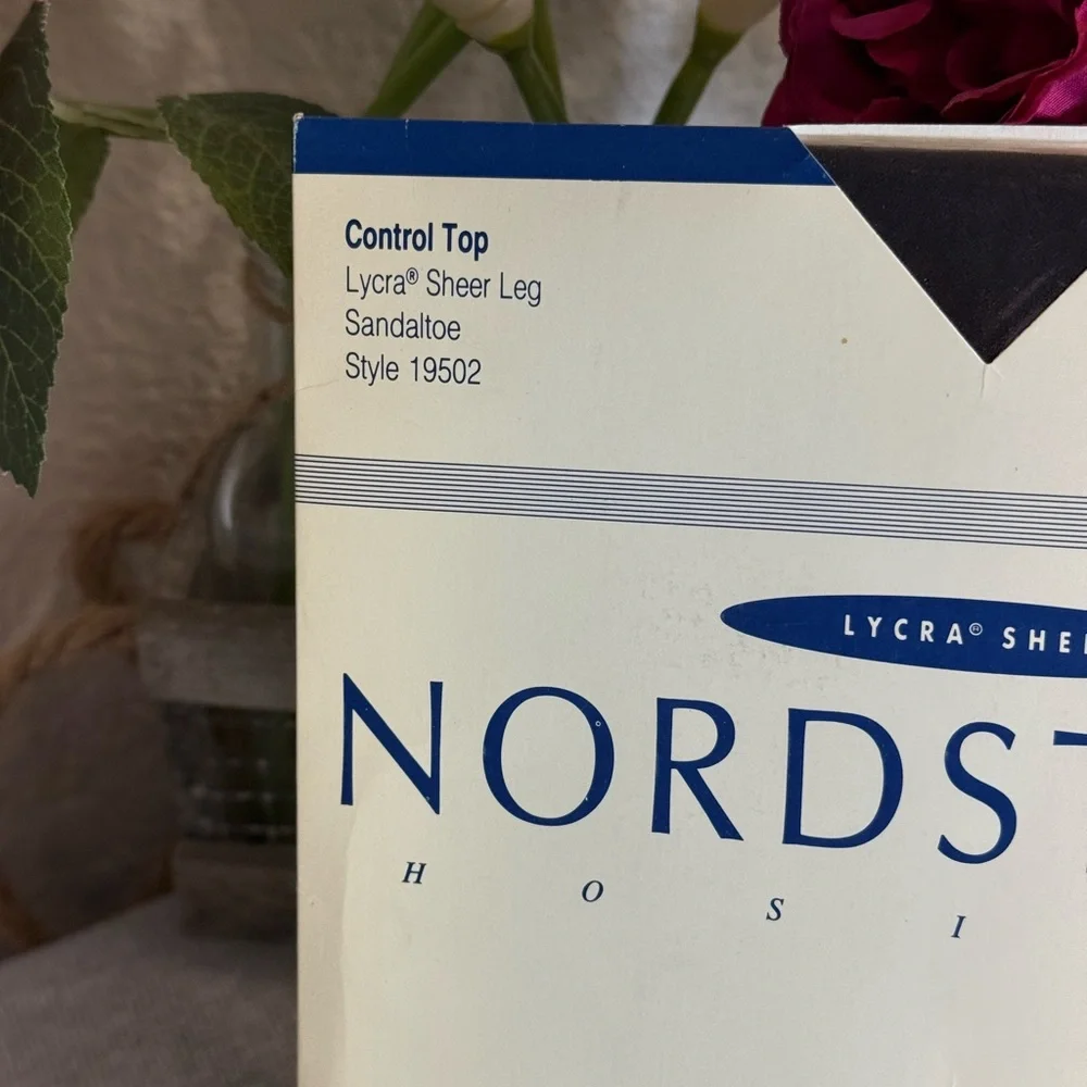 Vtg Nordstrom Control Top Lycra Sheer Leg‎ Hosiery Style 19502 Off Black Size C